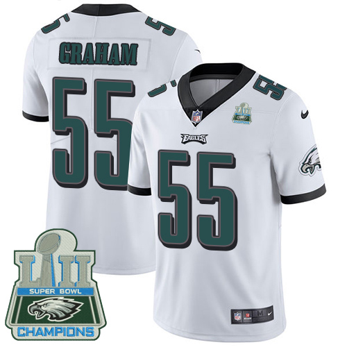 Nike Eagles #55 Brandon Graham White Super Bowl LII Champions Youth Stitched NFL Vapor Untouchable Limited Jersey
